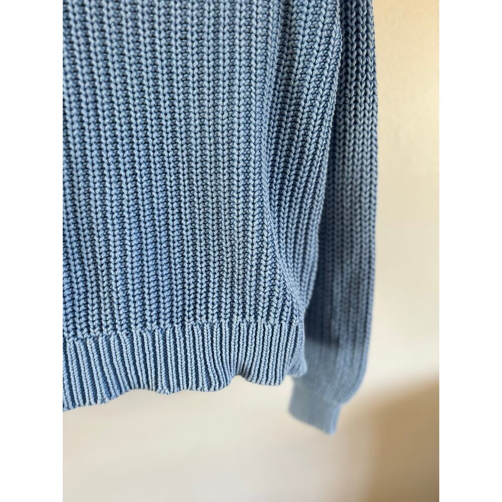 Z Supply Blue Cotton Mock Neck Chunky Knit Sweater XS - Picture 6 of 9